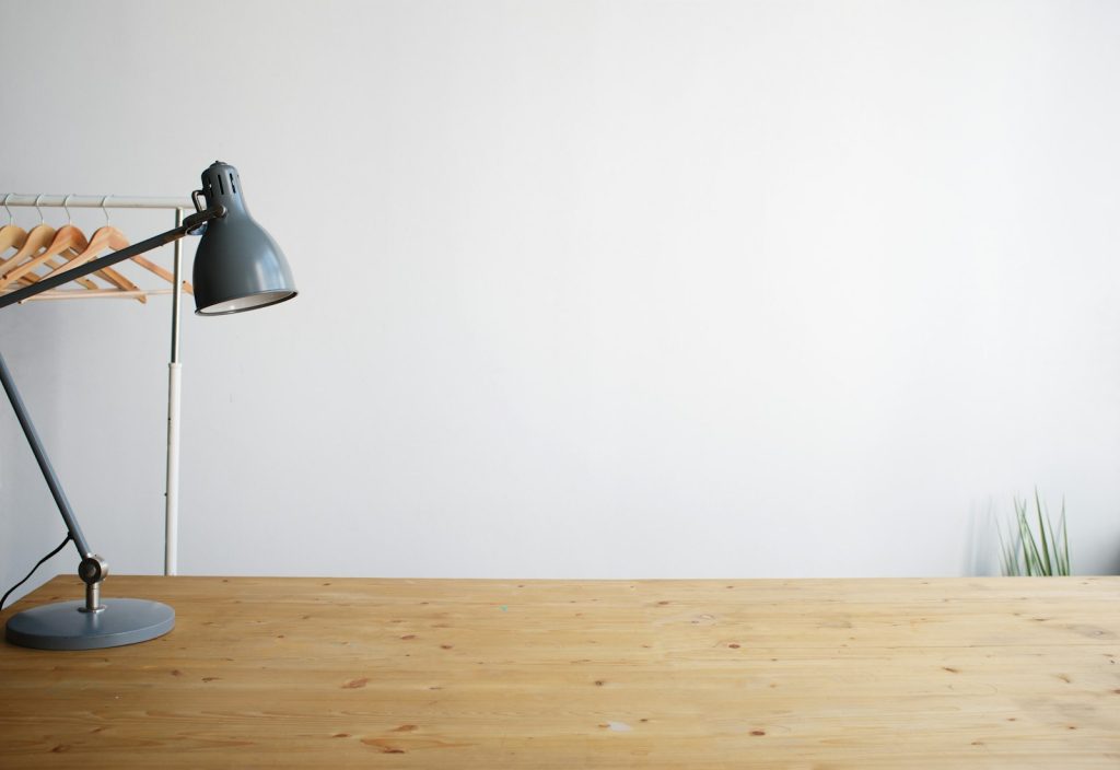 Empty desk in a small office