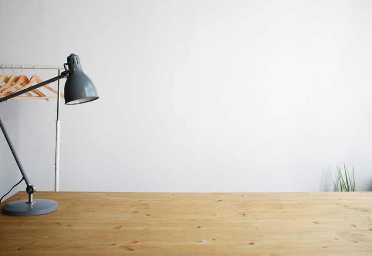 Empty desk in a small office