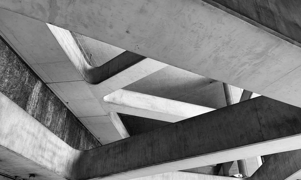 Concrete structural framework of a building under construction